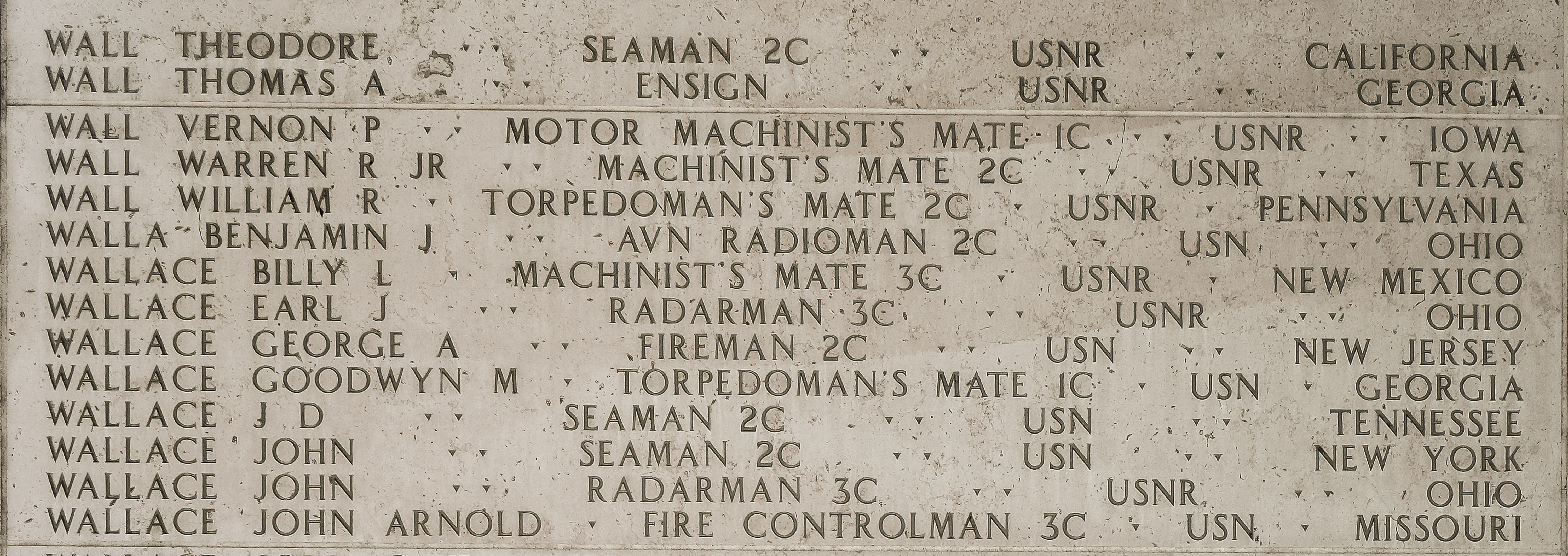 John  Wallace, Radarman Third Class